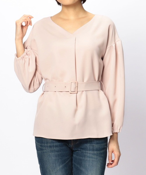 NARACAMICIE（ナラカミーチェ）の「ボリュームスリーブベルト付ブラウス（シャツ/ブラウス・レディース・ホワイト/ネイビー/ピンク・MEDIUM）」の22枚目の写真