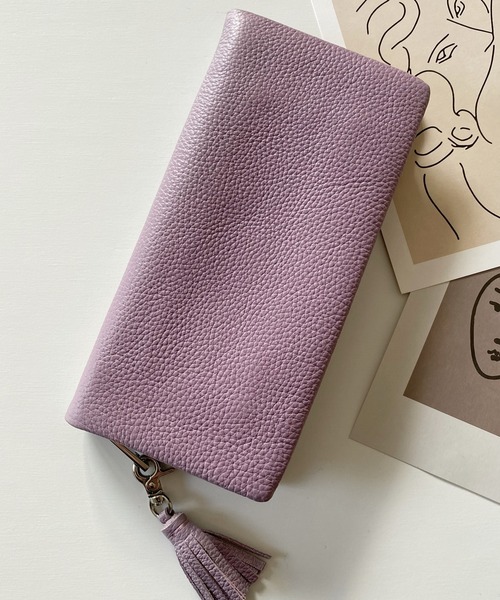 BIRTHDAY BAR（バースデイバー）の「本革 タッセル付き 長財布（財布・レディース・ブラック/ベージュ/ネイビー/レッド/キャメル/ゴールド/シルバー/グレー/ピンク/ブルー/モカ/イエロー/ブルー系その他7/スモークピンク/サックスブルー/レモンイエロー/ベージュ系/グリーン/ラベンダー・フリー）」の12枚目の写真