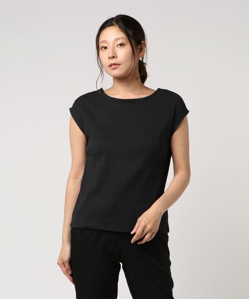 AMERICAN HOLIC(アメリカンホリック)の「・針抜きリブ ボックスプルオーバー(Tシャツ/カットソー・レディース・モカ/イエロー/レッド/ブルー/オフホワイト/チャコールグレー・L/M)」の3枚目の写真