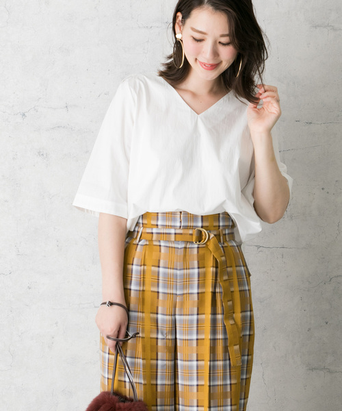 URBAN RESEARCH ROSSO WOMEN(アーバンリサーチ ロッソ)の「Vネックシャツブラウス(シャツ/ブラウス)」|ホワイト