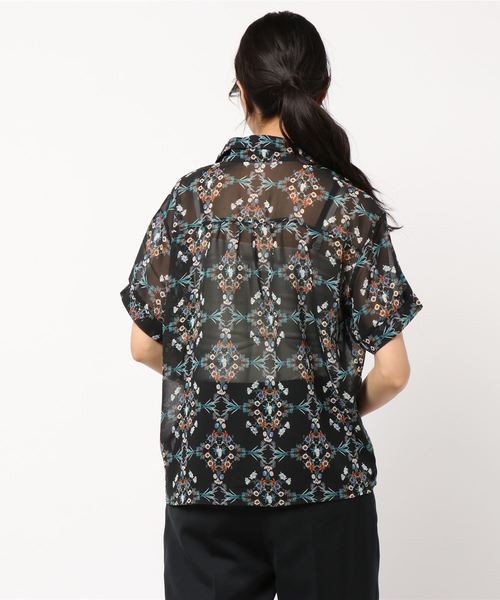 フラワーペーズリーメッシュシャツ WEB限定】スラブポリグラフィックシャツ/ スプラッシュドット柄