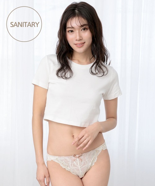 aimerfeel(エメフィール)の「【生理用ショーツ】カシュクールレース サニタリーショーツ(ショーツ・レディース・ブラック/ボルドー/ダークネイビー/グレイッシュブルー/桜/チャコールグレー/シルバー/ピンク系2/ブラックミックス・MEDIUM/LARGE)」の7枚目の写真