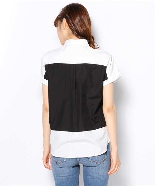 BEAUTY&YOUTH UNITED ARROWS(ビューティーアンドユースユナイテッドアローズ)の「BYBC カラーブロックショートスリーブシャツ ◆(シャツ/ブラウス・レディース・ホワイト/ライム・フリー)」の5枚目の写真