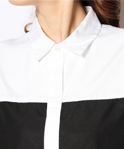 BEAUTY&YOUTH UNITED ARROWS(ビューティーアンドユースユナイテッドアローズ)の「BYBC カラーブロックショートスリーブシャツ ◆(シャツ/ブラウス・レディース・ホワイト/ライム・フリー)」の7枚目の写真