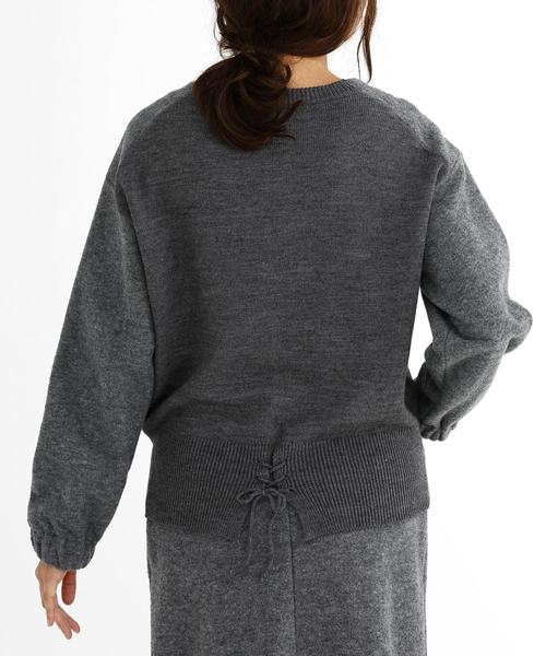 Munich（ミューニック）の「ブークレー×ウールジャージーラウンドネックプルオーバー（ニット/セーター・レディース・ブラック/グレー/ライトベージュ・FREE）」の11枚目の写真