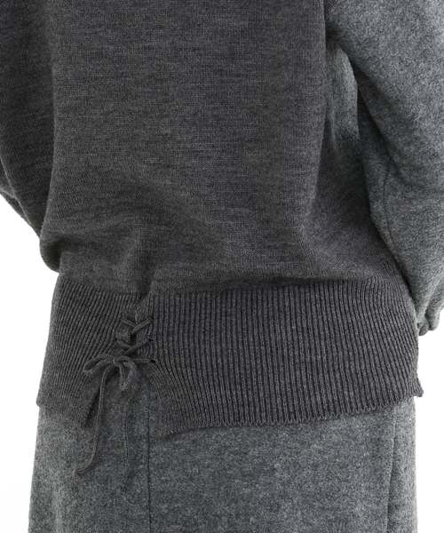 Munich（ミューニック）の「ブークレー×ウールジャージーラウンドネックプルオーバー（ニット/セーター・レディース・ブラック/グレー/ライトベージュ・FREE）」の13枚目の写真