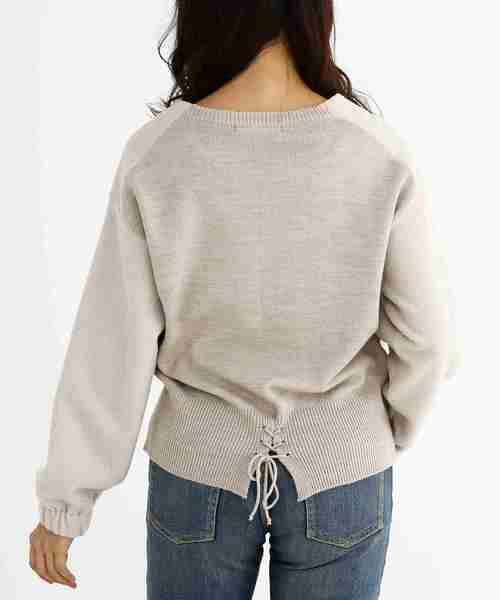 Munich（ミューニック）の「ブークレー×ウールジャージーラウンドネックプルオーバー（ニット/セーター・レディース・ブラック/グレー/ライトベージュ・FREE）」の17枚目の写真