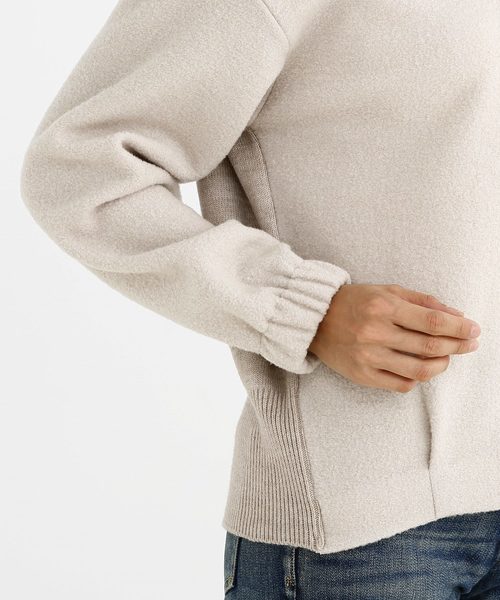 Munich（ミューニック）の「ブークレー×ウールジャージーラウンドネックプルオーバー（ニット/セーター・レディース・ブラック/グレー/ライトベージュ・FREE）」の18枚目の写真