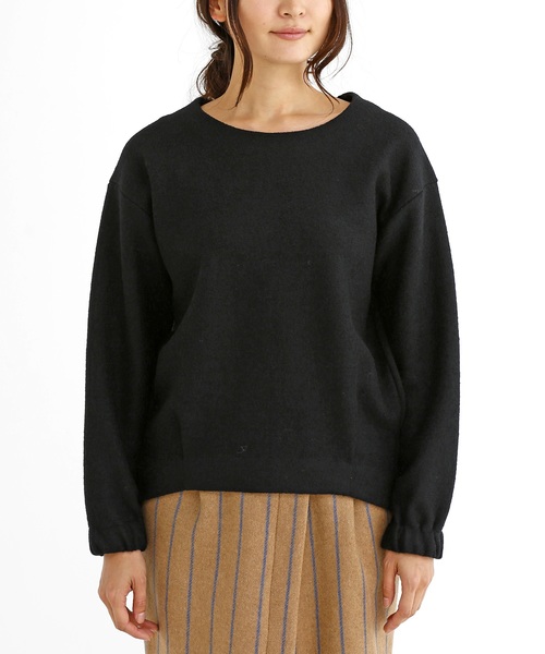 Munich（ミューニック）の「ブークレー×ウールジャージーラウンドネックプルオーバー（ニット/セーター・レディース・ブラック/グレー/ライトベージュ・FREE）」の22枚目の写真