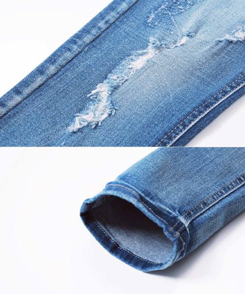 【セール】ストレッチスキニーパンツ デニム & クラッシュ ダメージデニム ジーンズ（デニムパンツ）｜JIGGYS SHOP（ジギーズショップ）