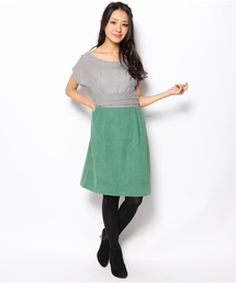 Kastane | ウールガーゼ切替ワンピース(ワンピース)