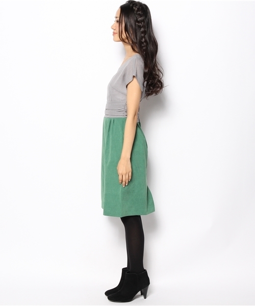 Kastane（カスタネ）の「ウールガーゼ切替ワンピース（ワンピース・レディース・ネイビー/グレー・FREE）」の6枚目の写真