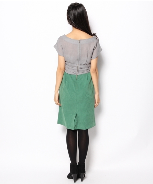 Kastane（カスタネ）の「ウールガーゼ切替ワンピース（ワンピース・レディース・ネイビー/グレー・FREE）」の8枚目の写真