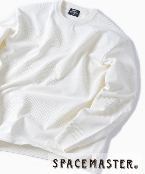 SHIPS（シップス）の「SC: MADE IN JAPAN SPACEMASTER(R) チェンジ プルオーバー ニット（ニット/セーター・メンズ・ホワイト/ベージュ/ネイビー/オレンジ/オフホワイト・SMALL/MEDIUM/LARGE/X-LARGE）」の2枚目の写真