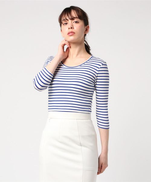 WEGO(ウィゴー)の「WEGO/柄ピチ7分袖Tシャツ(Tシャツ/カットソー・レディース・ブラック/ブルー/レッド/その他1・FREE)」の1枚目の写真