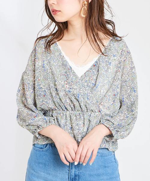 natural couture(ナチュラルクチュール)の「ペイズリー柄カシュクールブラウス(シャツ/ブラウス・レディース・オフホワイト/ブラック/ベージュ・FREE)」の20枚目の写真