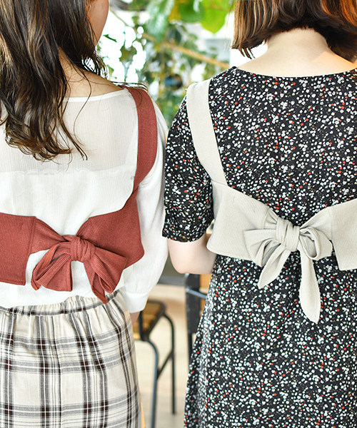 PairPair（ペアペア）の「バックリボンビスチェ（ベスト・レディース・ベージュ/ライトブラウン/モカ・FREE）」の12枚目の写真