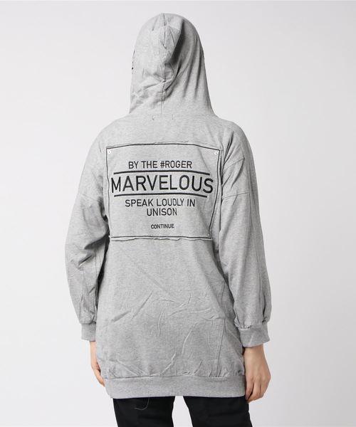 GGD（ジージーディー）の「Roger&Raw/ピグメントパーカーZIP C/D（パーカー・レディース・ホワイト/ライトグレー/ブラック/カーキ・M）」の9枚目の写真