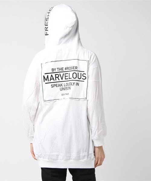 GGD（ジージーディー）の「Roger&Raw/ピグメントパーカーZIP C/D（パーカー・レディース・ホワイト/ライトグレー/ブラック/カーキ・M）」の5枚目の写真