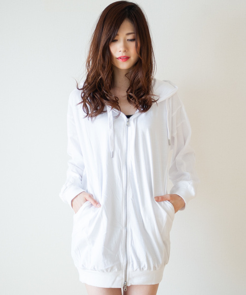 GGD（ジージーディー）の「Roger&Raw/ピグメントパーカーZIP C/D（パーカー・レディース・ホワイト/ライトグレー/ブラック/カーキ・M）」の14枚目の写真