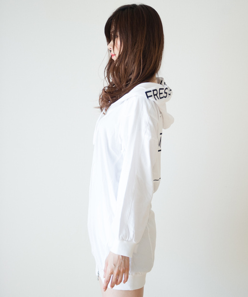 GGD（ジージーディー）の「Roger&Raw/ピグメントパーカーZIP C/D（パーカー・レディース・ホワイト/ライトグレー/ブラック/カーキ・M）」の15枚目の写真