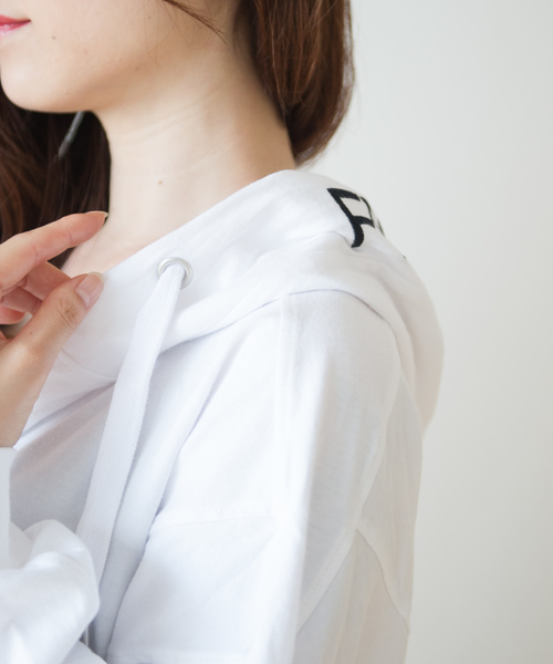 GGD（ジージーディー）の「Roger&Raw/ピグメントパーカーZIP C/D（パーカー・レディース・ホワイト/ライトグレー/ブラック/カーキ・M）」の22枚目の写真