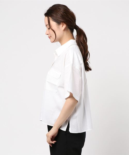 LOWRYS FARM(ローリーズファーム)の「ショートCPOシャツ 841006(シャツ/ブラウス・レディース・ブラック/オフホワイト/ブラウン/ベージュ・FREE)」の5枚目の写真