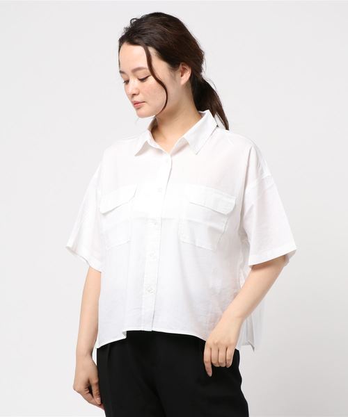 LOWRYS FARM(ローリーズファーム)の「ショートCPOシャツ 841006(シャツ/ブラウス・レディース・ブラック/オフホワイト/ブラウン/ベージュ・FREE)」の21枚目の写真