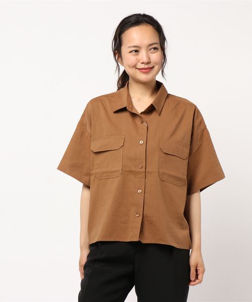 LOWRYS FARM(ローリーズファーム)の「ショートCPOシャツ 841006(シャツ/ブラウス・レディース・ブラック/オフホワイト/ブラウン/ベージュ・FREE)」の19枚目の写真