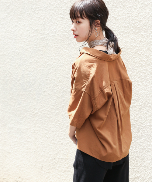 LOWRYS FARM(ローリーズファーム)の「ショートCPOシャツ 841006(シャツ/ブラウス・レディース・ブラック/オフホワイト/ブラウン/ベージュ・FREE)」の7枚目の写真