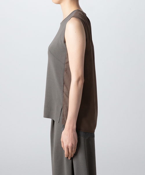 DOUBLE STANDARD CLOTHING(ダブルスタンダードクロージング)の「Sov.R/N ダル糸 + シフォン + レーストップス(シャツ/ブラウス・レディース・オフホワイト/ブラック/グレー・36/38)」の5枚目の写真