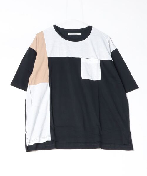 House of Blues(ハウスオブブルース)の「HOUSE OF BLUES /シルケット風天竺ブロック切替TEE(Tシャツ/カットソー・メンズ・ホワイト/ベージュ/ネイビー・MEDIUM/LARGE)」の3枚目の写真