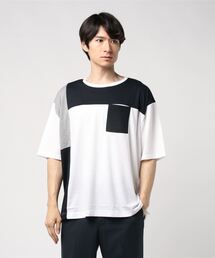 HOUSE OF BLUES /シルケット風天竺ブロック切替TEE