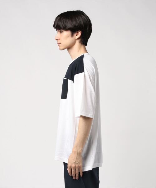 House of Blues(ハウスオブブルース)の「HOUSE OF BLUES /シルケット風天竺ブロック切替TEE(Tシャツ/カットソー・メンズ・ホワイト/ベージュ/ネイビー・MEDIUM/LARGE)」の4枚目の写真
