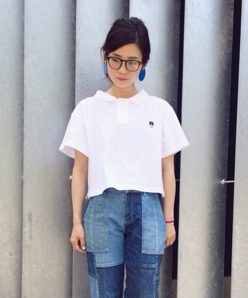 Another Edition（アナザーエディション）の「AET SHORT POLO（ポロシャツ・レディース・ホワイト/グレー/ネイビー・フリー）」の2枚目の写真