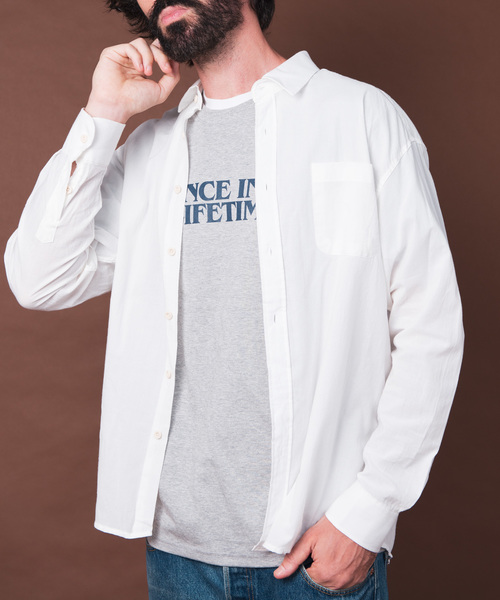 YARD PLUS（ヤードプリュス）の「YARD PLUS ベーシックコットンシャツ（シャツ/ブラウス・メンズ・ホワイト/ベージュ/ブルー・MEDIUM/LARGE）」の2枚目の写真