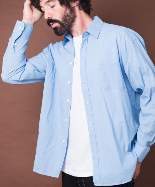 YARD PLUS（ヤードプリュス）の「YARD PLUS ベーシックコットンシャツ（シャツ/ブラウス・メンズ・ホワイト/ベージュ/ブルー・MEDIUM/LARGE）」の3枚目の写真