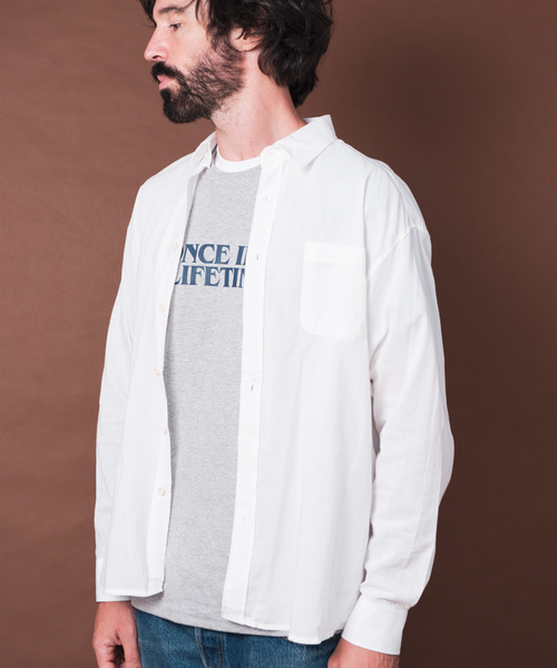 YARD PLUS（ヤードプリュス）の「YARD PLUS ベーシックコットンシャツ（シャツ/ブラウス・メンズ・ホワイト/ベージュ/ブルー・MEDIUM/LARGE）」の4枚目の写真