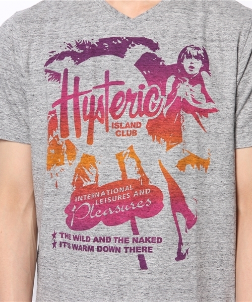 HYSTERIC GLAMOUR（ヒステリックグラマー）の「TROPICAL ENERGY pt VネックT-SH（Tシャツ/カットソー・メンズ・ホワイト/グリーン/トップグレー・LARGE/SMALL/MEDIUM）」の9枚目の写真