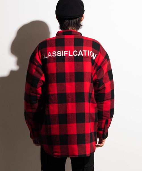 WEGO（ウィゴー）の「WEGO/チェックビッグシルエットCPOシャツジャケット（シャツ/ブラウス・メンズ・ホワイト系その他2/レッド系その他2・MEDIUM/LARGE）」の15枚目の写真