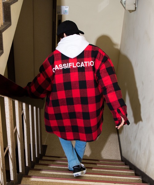 WEGO（ウィゴー）の「WEGO/チェックビッグシルエットCPOシャツジャケット（シャツ/ブラウス・メンズ・ホワイト系その他2/レッド系その他2・MEDIUM/LARGE）」の18枚目の写真