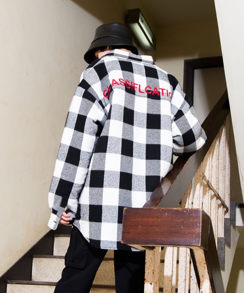 WEGO（ウィゴー）の「WEGO/チェックビッグシルエットCPOシャツジャケット（シャツ/ブラウス・メンズ・ホワイト系その他2/レッド系その他2・MEDIUM/LARGE）」の20枚目の写真