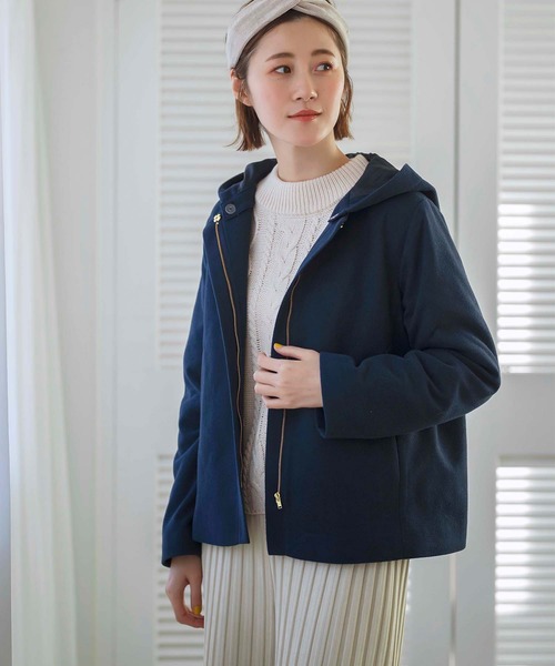 GeeRA(ジーラ)の「ショート丈バックタック2WAYコート(その他アウター・レディース・ネイビー/ベージュ・LARGE/X-LARGE/MEDIUM)」の5枚目の写真