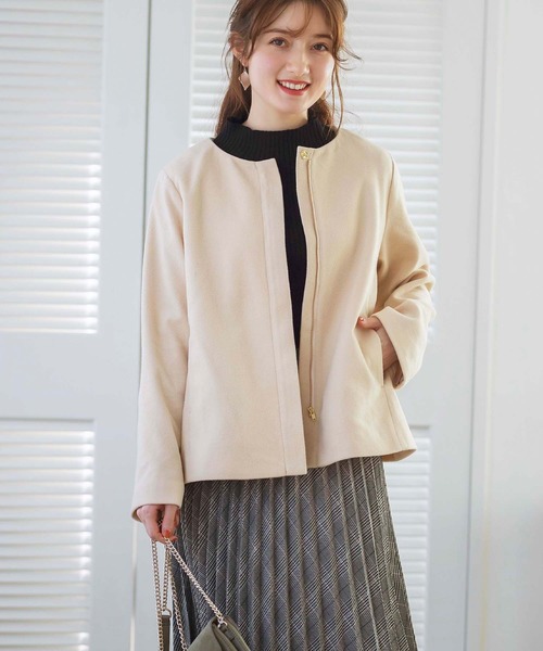 GeeRA(ジーラ)の「ショート丈バックタック2WAYコート(その他アウター・レディース・ネイビー/ベージュ・LARGE/X-LARGE/MEDIUM)」の9枚目の写真