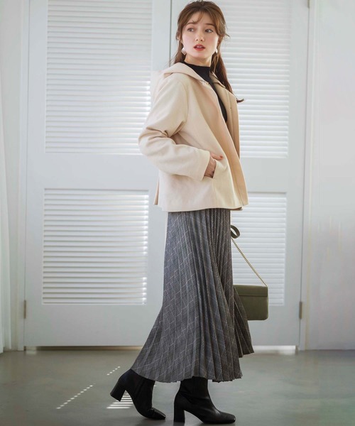 GeeRA(ジーラ)の「ショート丈バックタック2WAYコート(その他アウター・レディース・ネイビー/ベージュ・LARGE/X-LARGE/MEDIUM)」の13枚目の写真