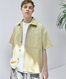 TRストレッチ ビッグステッチ オーバーボックス レギュラカラーシャツ CPO シャツ 1/2 sleeve EMMA CLOTHES
