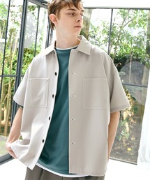TRストレッチ ビッグステッチ オーバーボックス レギュラカラーシャツ CPO シャツ 1/2 sleeve EMMA CLOTHES