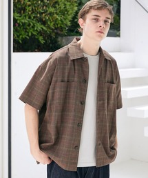 TRストレッチ ビッグステッチ オーバーボックス レギュラカラーシャツ CPO シャツ 1/2 sleeve EMMA CLOTHES