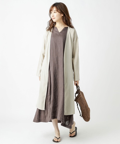 その他アウター Droite リヴドロワ のその他アウター リネンポリエステルツイルガウンコートワンピース Rdza0003 をセール価格で購入できます Riveリネンポリエステルツイルガウンコートワンピース