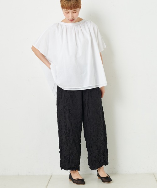 PUAL CE CIN(ピュアルセシン)の「ボイルクリンクルパンツ(その他パンツ・レディース・グリーン/ネイビー/ホワイト/ブラック/グレイッシュベージュ・FREE)」の18枚目の写真